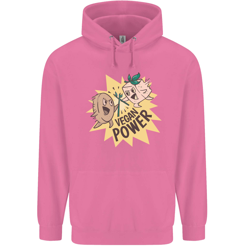 Vegan Power Funny Childrens Kids Hoodie Azalea