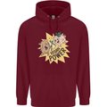 Vegan Power Funny Childrens Kids Hoodie Maroon