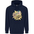 Vegan Power Funny Childrens Kids Hoodie Navy Blue