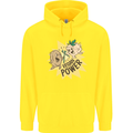 Vegan Power Funny Childrens Kids Hoodie Yellow