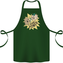 Vegan Power Funny Cotton Apron 100% Organic Forest Green