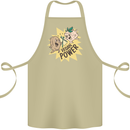 Vegan Power Funny Cotton Apron 100% Organic Khaki