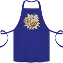 Vegan Power Funny Cotton Apron 100% Organic Royal Blue