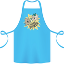 Vegan Power Funny Cotton Apron 100% Organic Turquoise