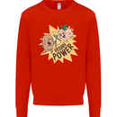 Vegan Power Funny Kids Sweatshirt Jumper Bright Red