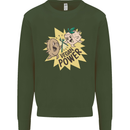 Vegan Power Funny Kids Sweatshirt Jumper Forest Green