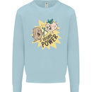 Vegan Power Funny Kids Sweatshirt Jumper Light Blue