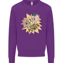 Vegan Power Funny Kids Sweatshirt Jumper Purple