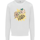 Vegan Power Funny Kids Sweatshirt Jumper White
