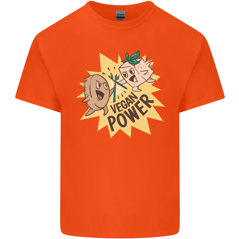 Vegan Power Funny Kids T-Shirt Childrens Orange