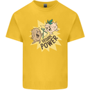 Vegan Power Funny Kids T-Shirt Childrens Yellow