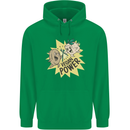 Vegan Power Funny Mens 80% Cotton Hoodie Irish Green