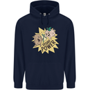 Vegan Power Funny Mens 80% Cotton Hoodie Navy Blue