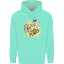 Vegan Power Funny Mens 80% Cotton Hoodie Peppermint