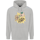 Vegan Power Funny Mens 80% Cotton Hoodie Sports Grey