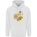Vegan Power Funny Mens 80% Cotton Hoodie White