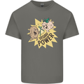 Vegan Power Funny Mens Cotton T-Shirt Tee Top Charcoal