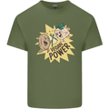 Vegan Power Funny Mens Cotton T-Shirt Tee Top Military Green