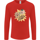 Vegan Power Funny Mens Long Sleeve T-Shirt Red