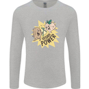 Vegan Power Funny Mens Long Sleeve T-Shirt Sports Grey