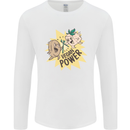 Vegan Power Funny Mens Long Sleeve T-Shirt White