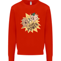 Vegan Power Funny Mens Sweatshirt Jumper Bright Red