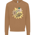 Vegan Power Funny Mens Sweatshirt Jumper Caramel Latte