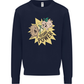 Vegan Power Funny Mens Sweatshirt Jumper Navy Blue