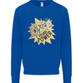 Vegan Power Funny Mens Sweatshirt Jumper Royal Blue