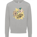 Vegan Power Funny Mens Sweatshirt Jumper Sports Grey