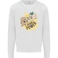 Vegan Power Funny Mens Sweatshirt Jumper White