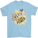 Vegan Power Funny Mens T-Shirt 100% Cotton Light Blue