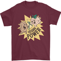 Vegan Power Funny Mens T-Shirt 100% Cotton Maroon