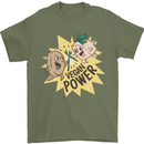 Vegan Power Funny Mens T-Shirt 100% Cotton Military Green