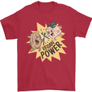 Vegan Power Funny Mens T-Shirt 100% Cotton Red