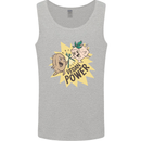 Vegan Power Funny Mens Vest Tank Top Sports Grey