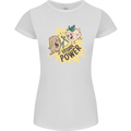 Vegan Power Funny Womens Petite Cut T-Shirt White