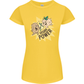 Vegan Power Funny Womens Petite Cut T-Shirt Yellow