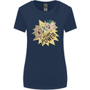 Vegan Power Funny Womens Wider Cut T-Shirt Navy Blue