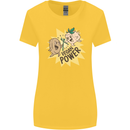 Vegan Power Funny Womens Wider Cut T-Shirt Yellow