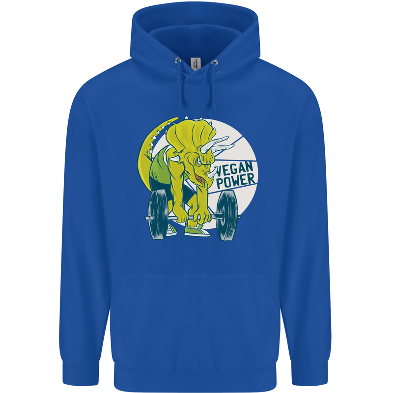 Vegan Power Gym Bodybuilding Vegetarian Childrens Kids Hoodie Royal Blue