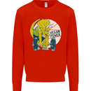 Vegan Power Gym Bodybuilding Vegetarian Kids Sweatshirt Jumper Bright Red