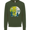 Vegan Power Gym Bodybuilding Vegetarian Kids Sweatshirt Jumper Forest Green