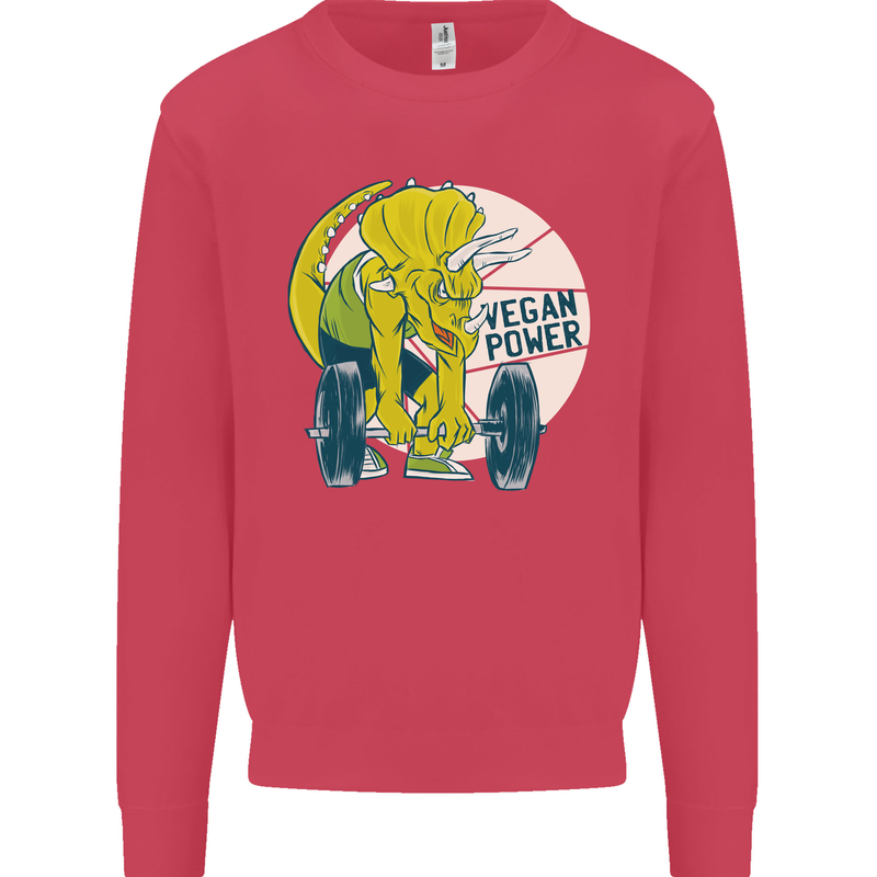 Vegan Power Gym Bodybuilding Vegetarian Kids Sweatshirt Jumper Heliconia