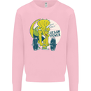 Vegan Power Gym Bodybuilding Vegetarian Kids Sweatshirt Jumper Light Pink
