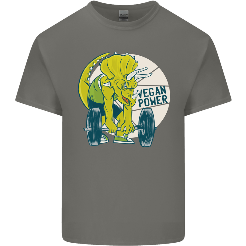 Vegan Power Gym Bodybuilding Vegetarian Kids T-Shirt Childrens Charcoal
