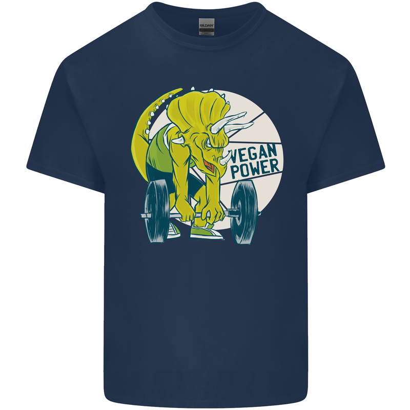 Vegan Power Gym Bodybuilding Vegetarian Kids T-Shirt Childrens Navy Blue