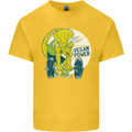 Vegan Power Gym Bodybuilding Vegetarian Kids T-Shirt Childrens Yellow