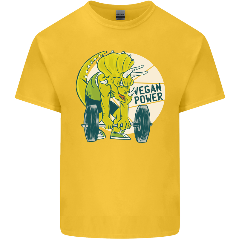 Vegan Power Gym Bodybuilding Vegetarian Kids T-Shirt Childrens Yellow