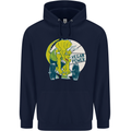 Vegan Power Gym Bodybuilding Vegetarian Mens 80% Cotton Hoodie Navy Blue
